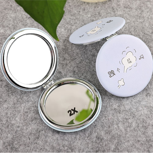 PU皮折疊雙面化妝鏡