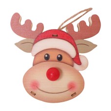 聖誕木質帶燈掛飾