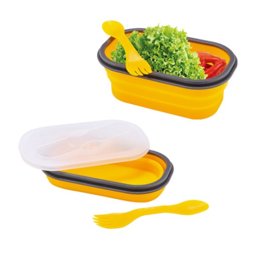 創意摺疊矽膠飯盒