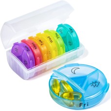 一周七彩透明藥盒