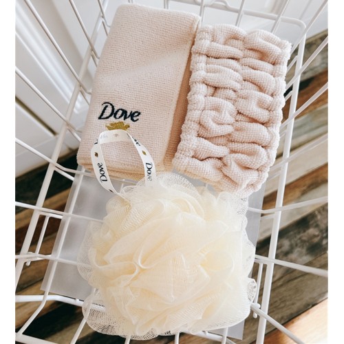 束髮帶浴球毛巾3件套裝