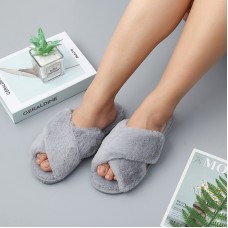 冬季毛絨交叉款拖鞋