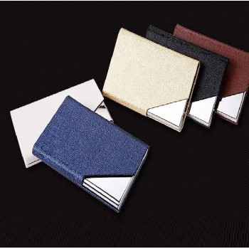 金屬皮製簡約設計名片盒