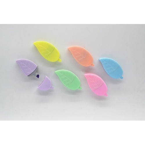 單色葉子造型螢光筆