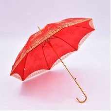 紅色印花直桿傘