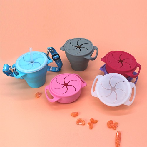 摺疊矽膠零食手提杯